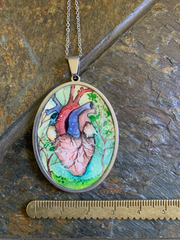 Flourishing Heart // Hand-painted Watercolor Pendant