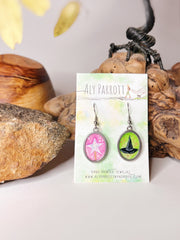 Good Witch or Bad Witch? // Hand-painted Watercolor earrings
