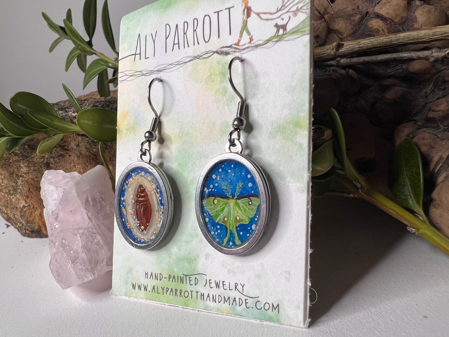 Luna // Hand-painted Watercolor earrings