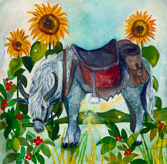Grace // 2025 // Watercolor and Gouache // 8x8”
