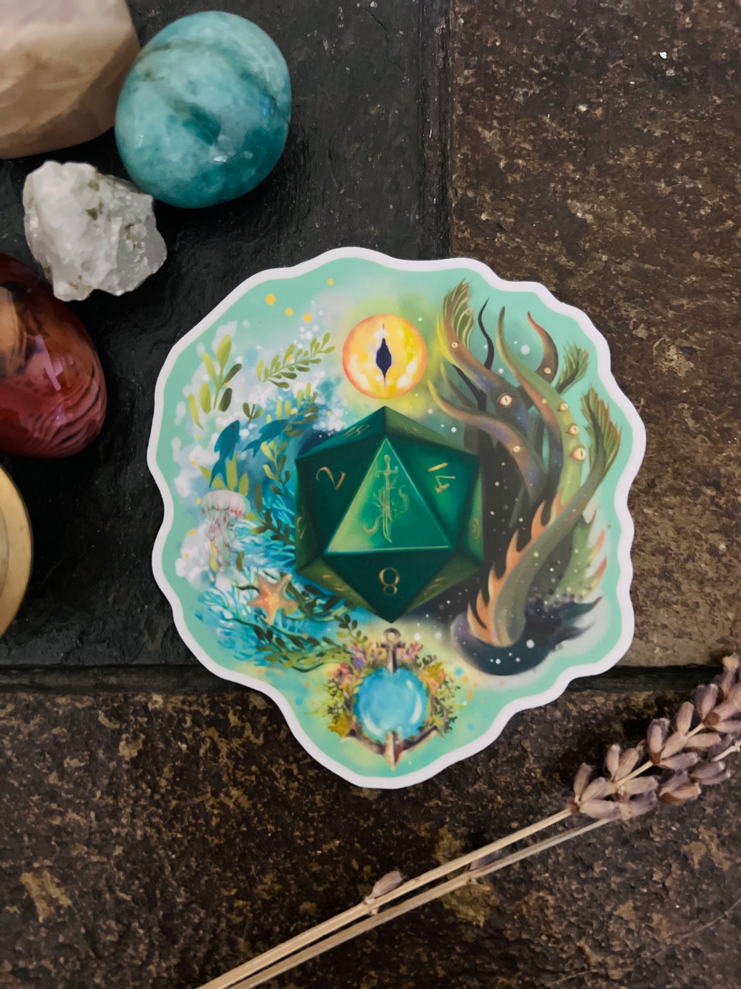 The Warlock D20 Sticker