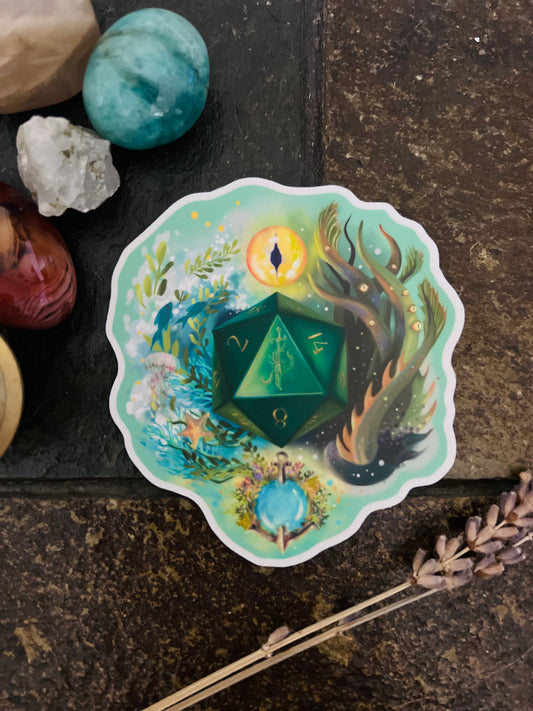 The Warlock D20 Sticker