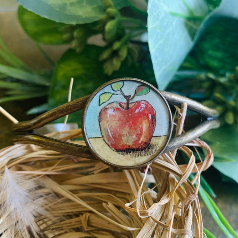 Apple of My Eye  // Hand-painted Watercolor Bracelet