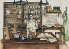"The Apothecary's Assistant" // Watercolor & Ink // 2014 // Archival Giclée Print - Handmade By Aly Parrott
