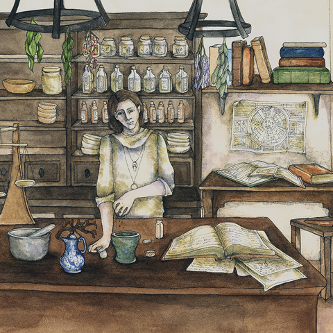 "The Apothecary's Assistant" // Watercolor & Ink // 2014 // Archival Giclée Print