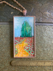 The Road to the Emerald City // Hand-Painted Watercolor Pendant