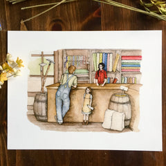 "Waiting // Watercolor & Ink // 2014 // Archival Giclée Print - Handmade By Aly Parrott