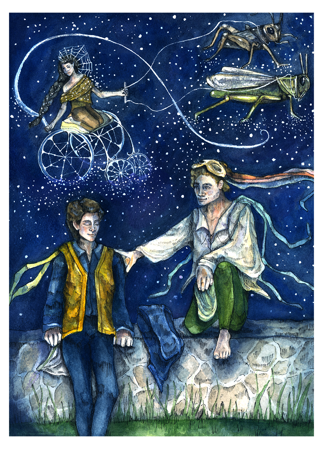 "Talking of Dreams" // Watercolor & Ink // 2016 // Archival Giclée Print - Handmade By Aly Parrott