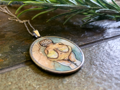 Woman of Willendorf // Hand-painted Watercolor Pendant