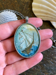 Eye of the Hurricane // Hand-Painted Watercolor Pendant
