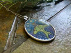 Luna // Hand-painted Watercolor Pendant