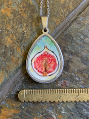 Fig // Hand-painted Watercolor Pendant