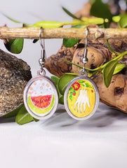 Frida // Hand-painted Watercolor earrings