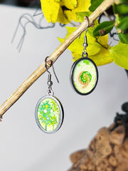 Forest Emerald // Hand-painted Watercolor earrings