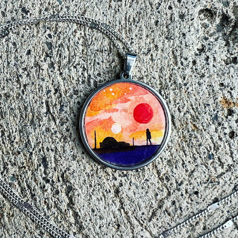 The Call // Hand-painted Watercolor Pendant