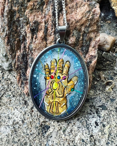 Infinity // Hand-painted Watercolor Pendant