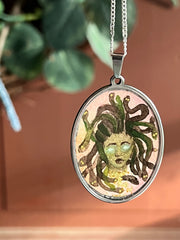 Medusa // Hand-painted Watercolor Pendant